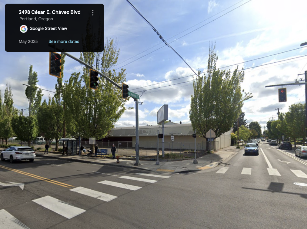 Current view of the intersection at SE Division and Chavez